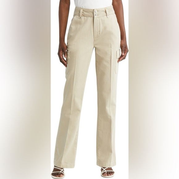 PAIGE DENIM Dion High Waist Cargo Trouser Flare Pants - Picture 2 of 13